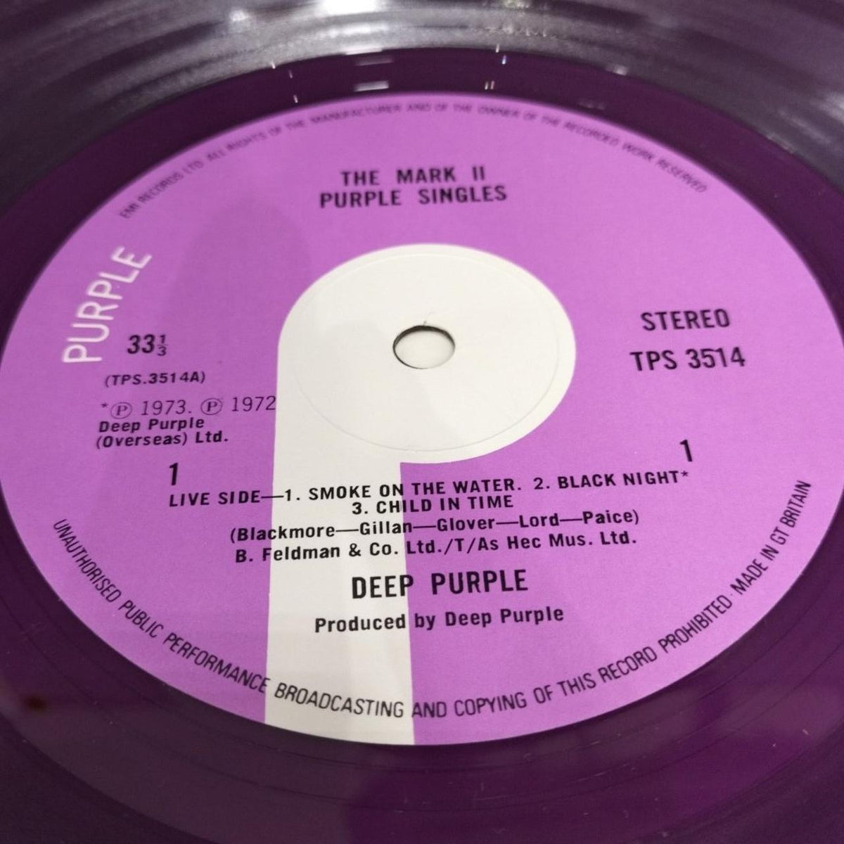 EMI LP Record THE MARK 2 PURPLE SINGLE