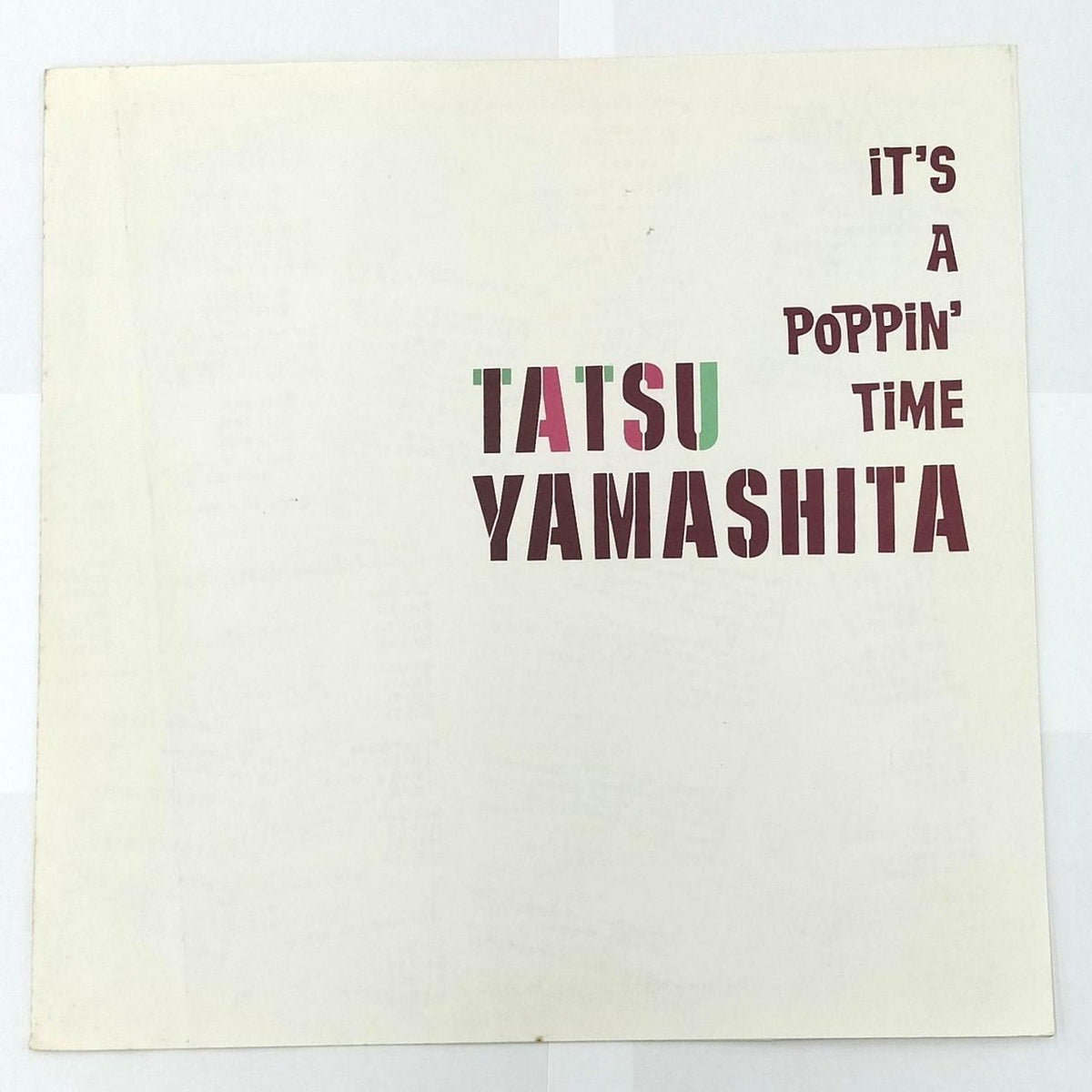 RVC LP IT'S A POPPIN' TIME / Tatsuro Yamashita
