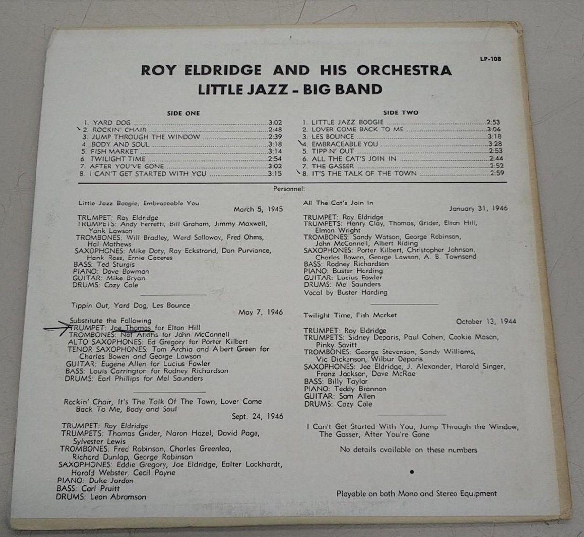 SOUNDS OF SWING ROY ELDRID GE LP-108