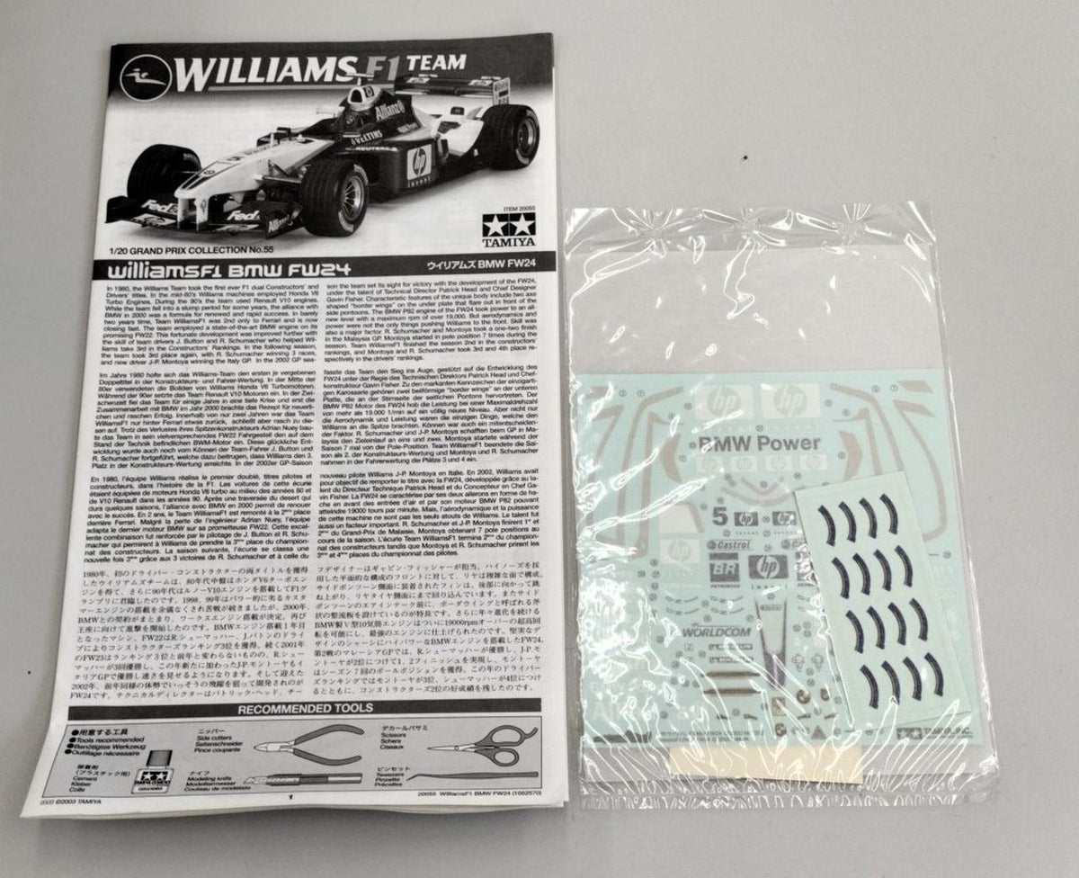 Tamiya 1/20 Williams BMW FW24 "Grand Prix Collection NO.55" - Banzai Thrifting | BanzaiHobby