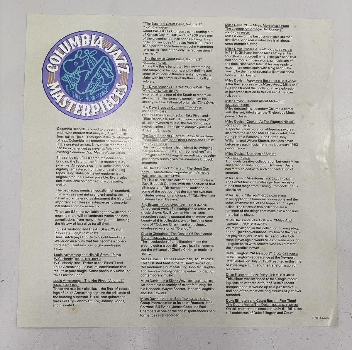 MILES DAVIS Record BALLADS