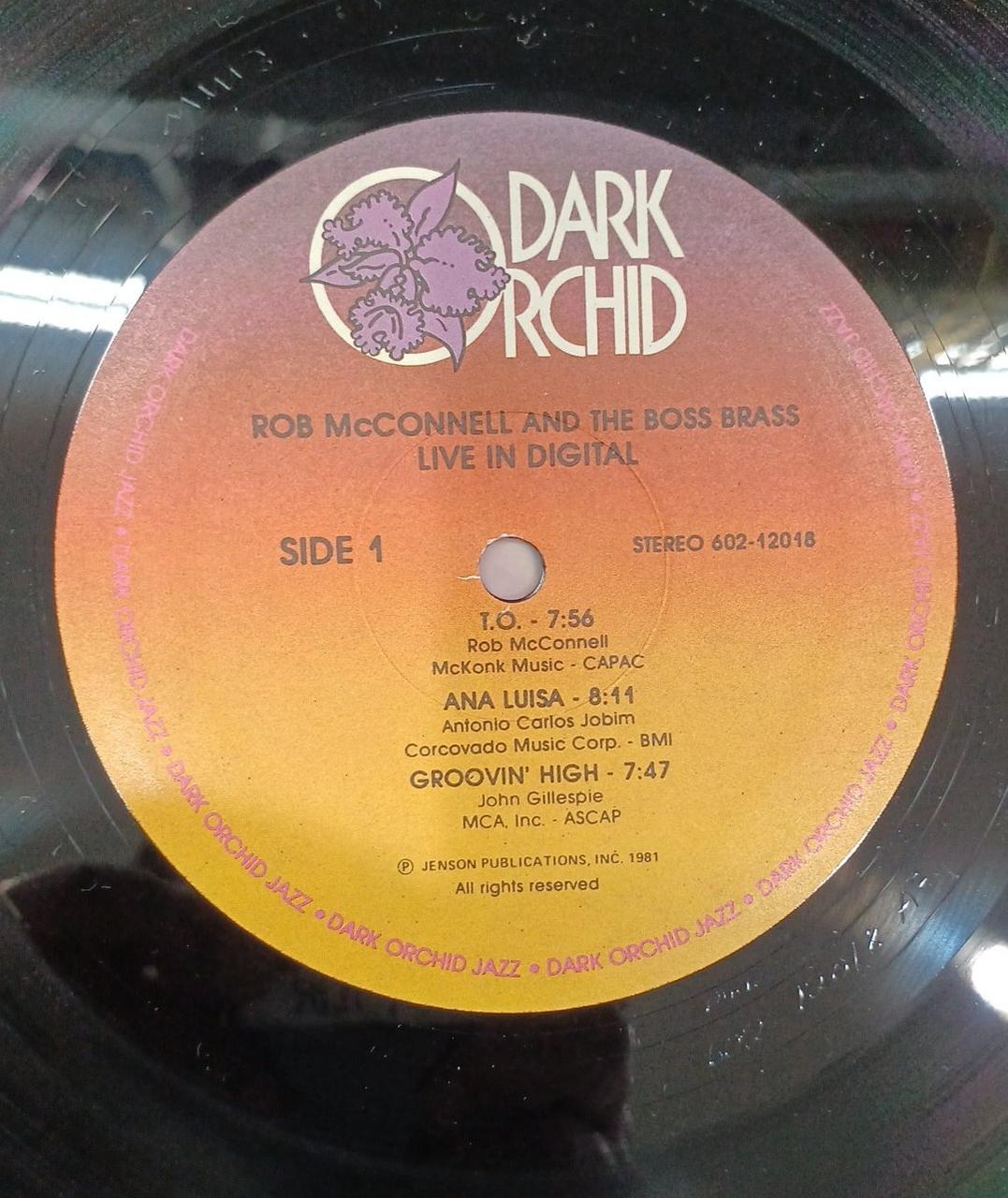 Dark Orchid LP Record Jazz Rob McConnell and The Boss Brass ?? Live