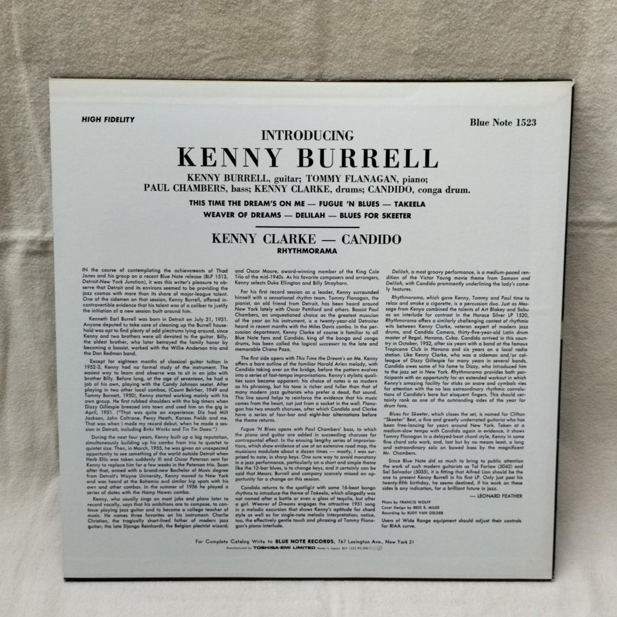 Toshiba EMI Corporation LP Software BLP 1523