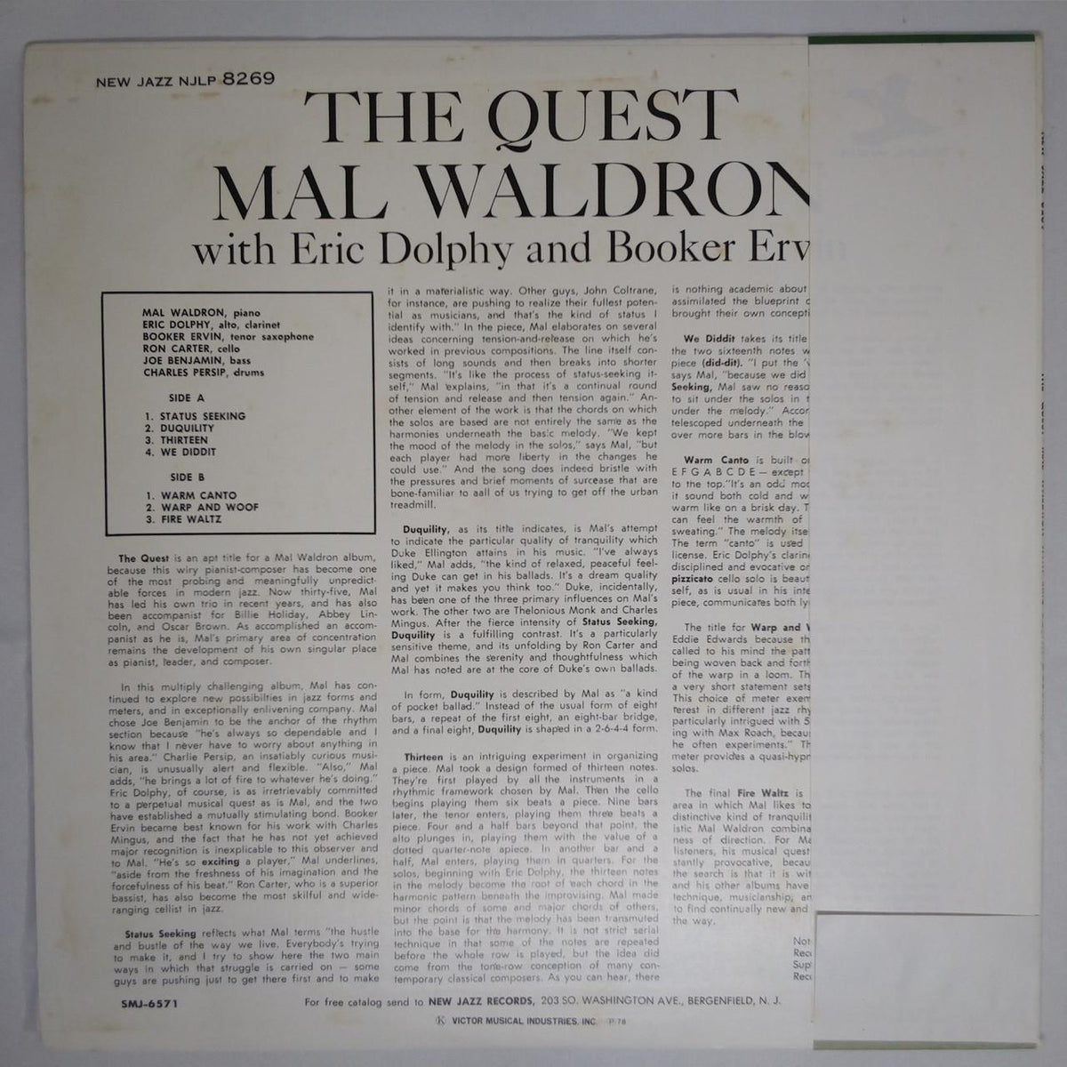 PRESTIGE RECORDS [EX] Mal Waldron with Eric Dolphy / The SMJ-6571