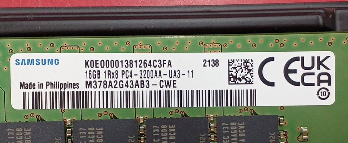 SAMSUNG DDR4-3200 16GB 1 chip M378A2G43AB3-CWE
