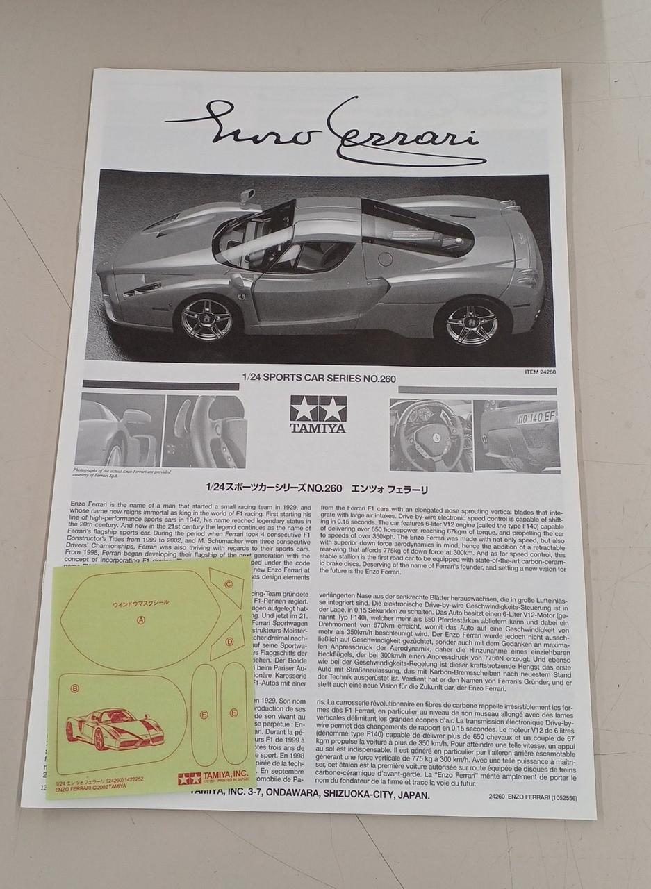 TAMIYA Enzo Ferrari 1/24 Sports Car Series No.260 - Banzai Thrifting | BanzaiHobby