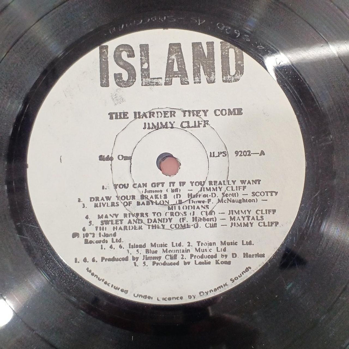 ISLAND LP Record Jimmy Cliff / HARDER THEY COME