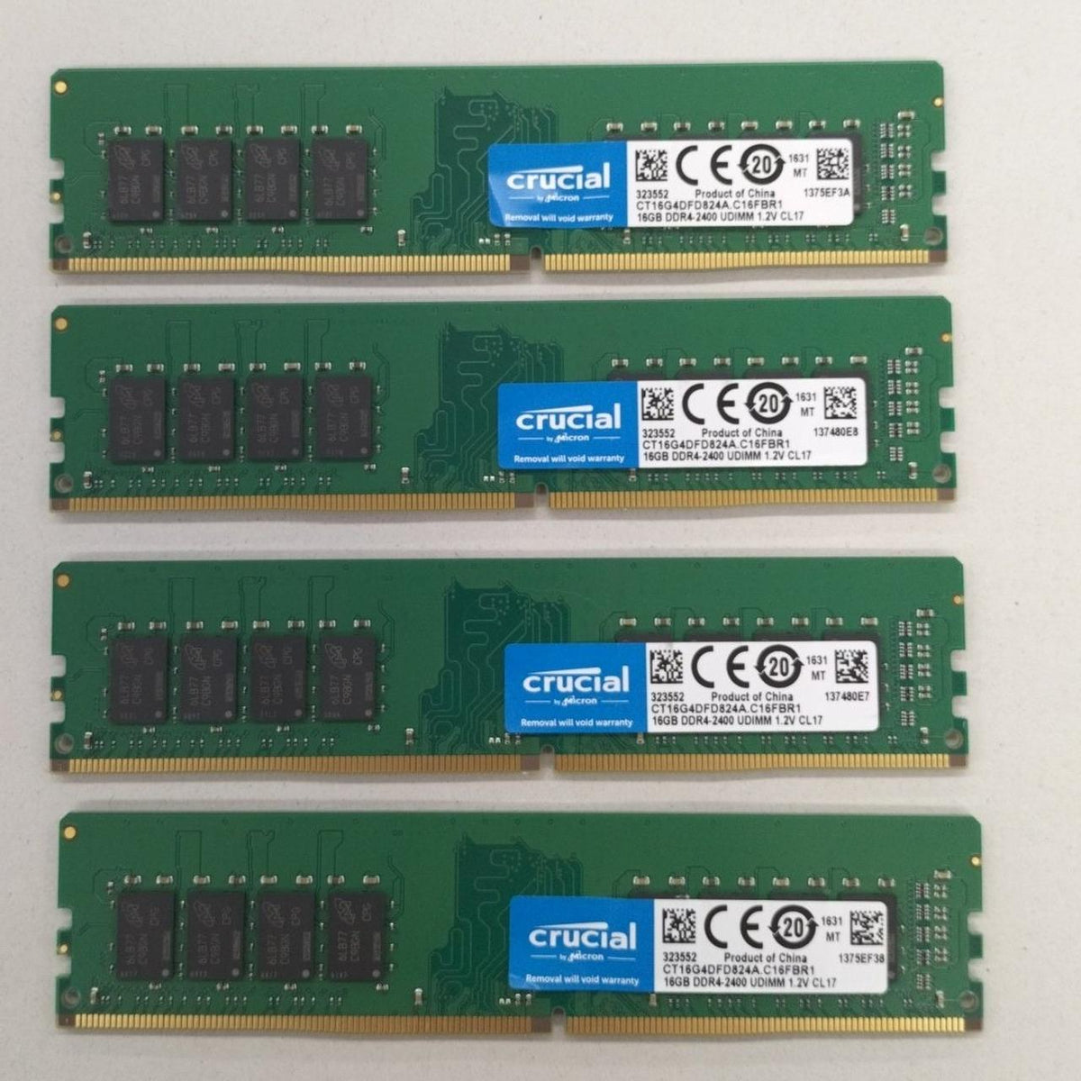 CRUCIAL Memory: 16GB x 4 CT16G4DFD824A. C16FBR1