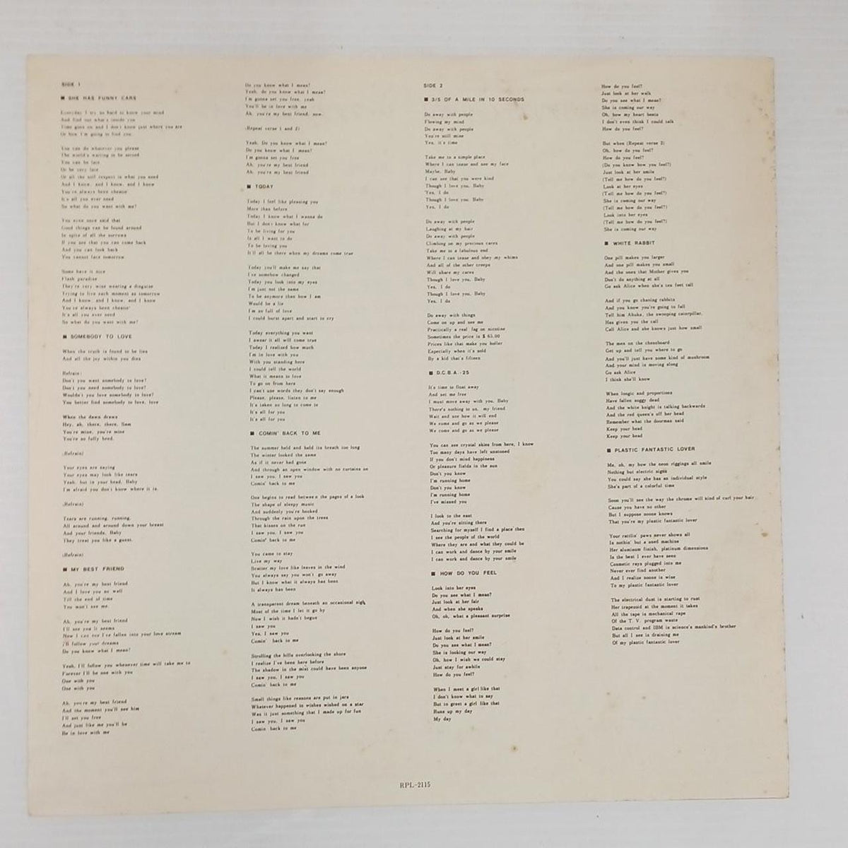 RCA LP Record JEFFERSON AIRPLANE / SURREALIS