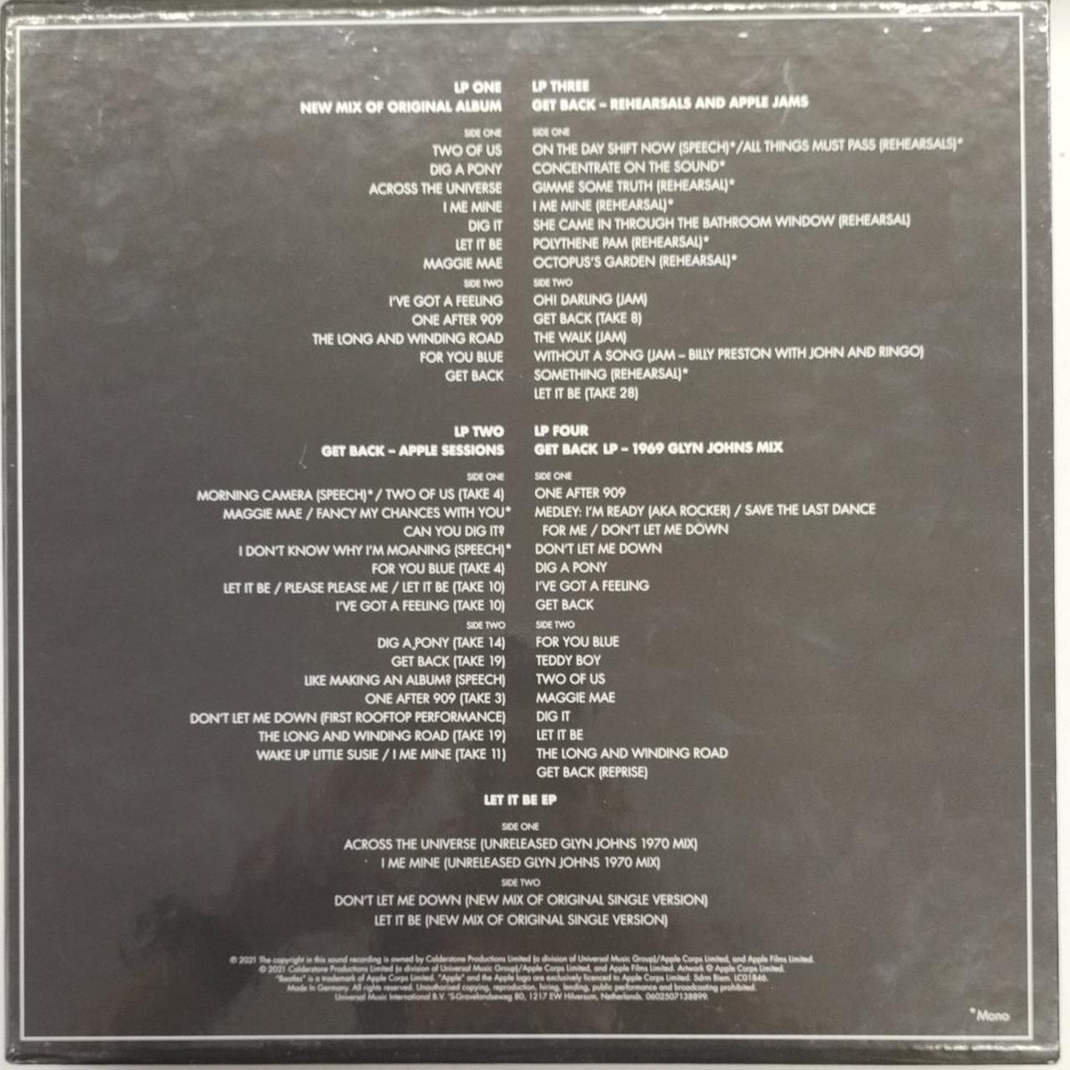 APPLE RECORDS Record The Beatles / Let It Be Special Edition