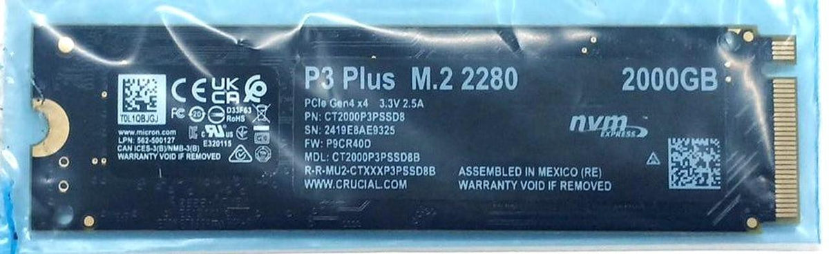 CRUCIAL M.2 SSD 2TB P3 PLUS M.2 2280