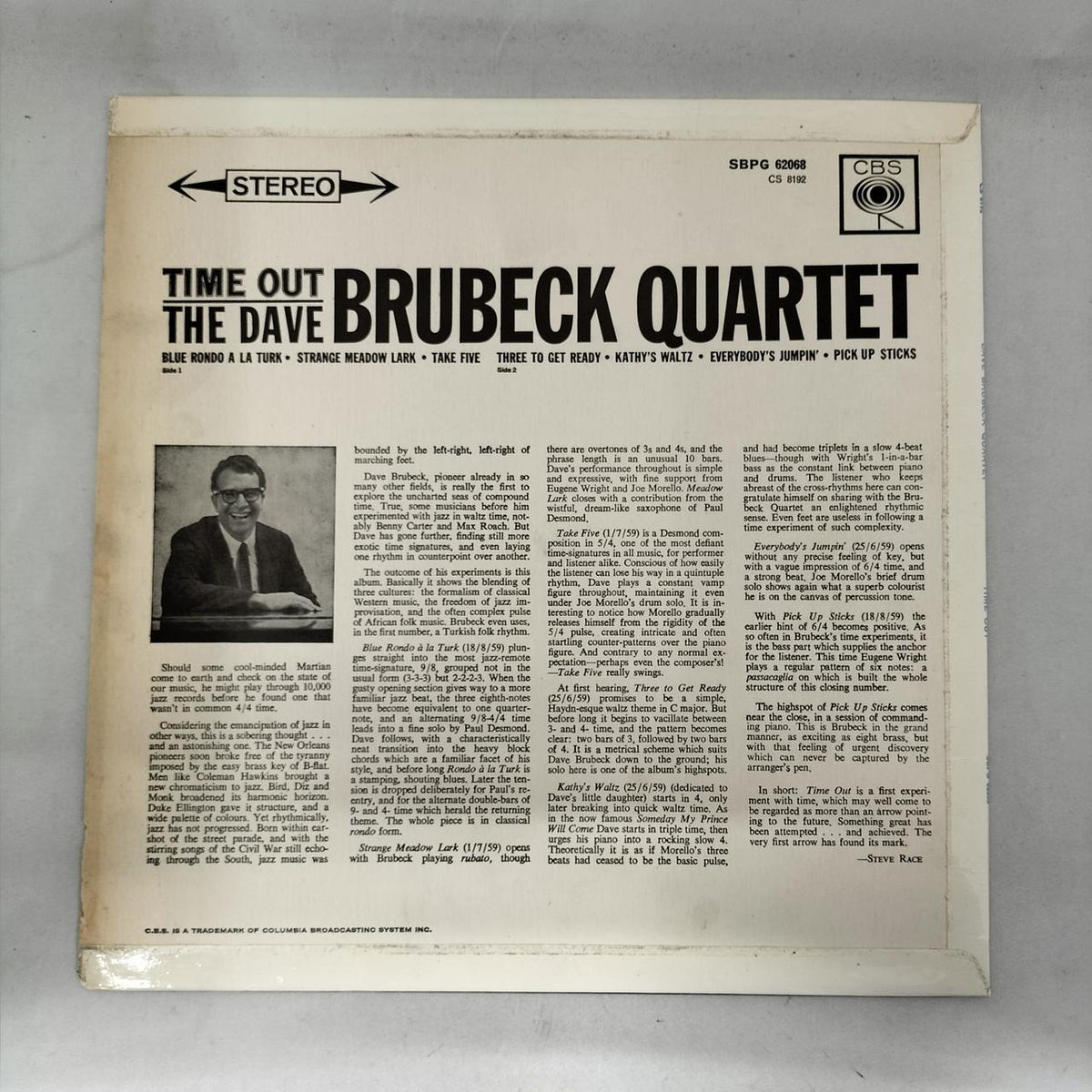 CBS JAZZ/FUSION THE DAVE BRUBECK QUARTET  TIME