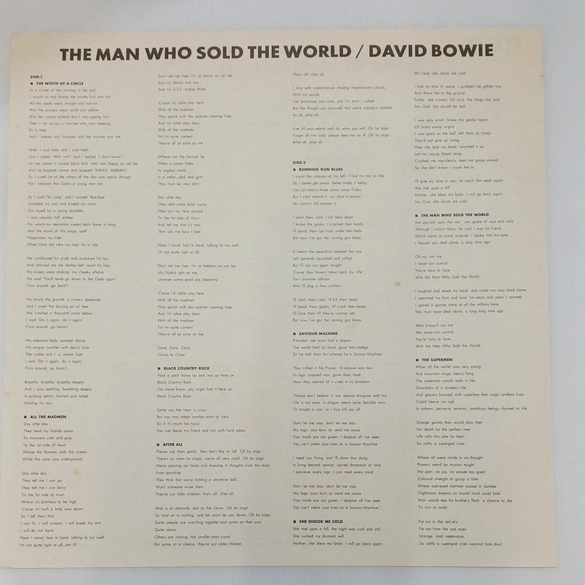 RCA LP record DAVID BOWIE ? THE MAN WHO SOLD