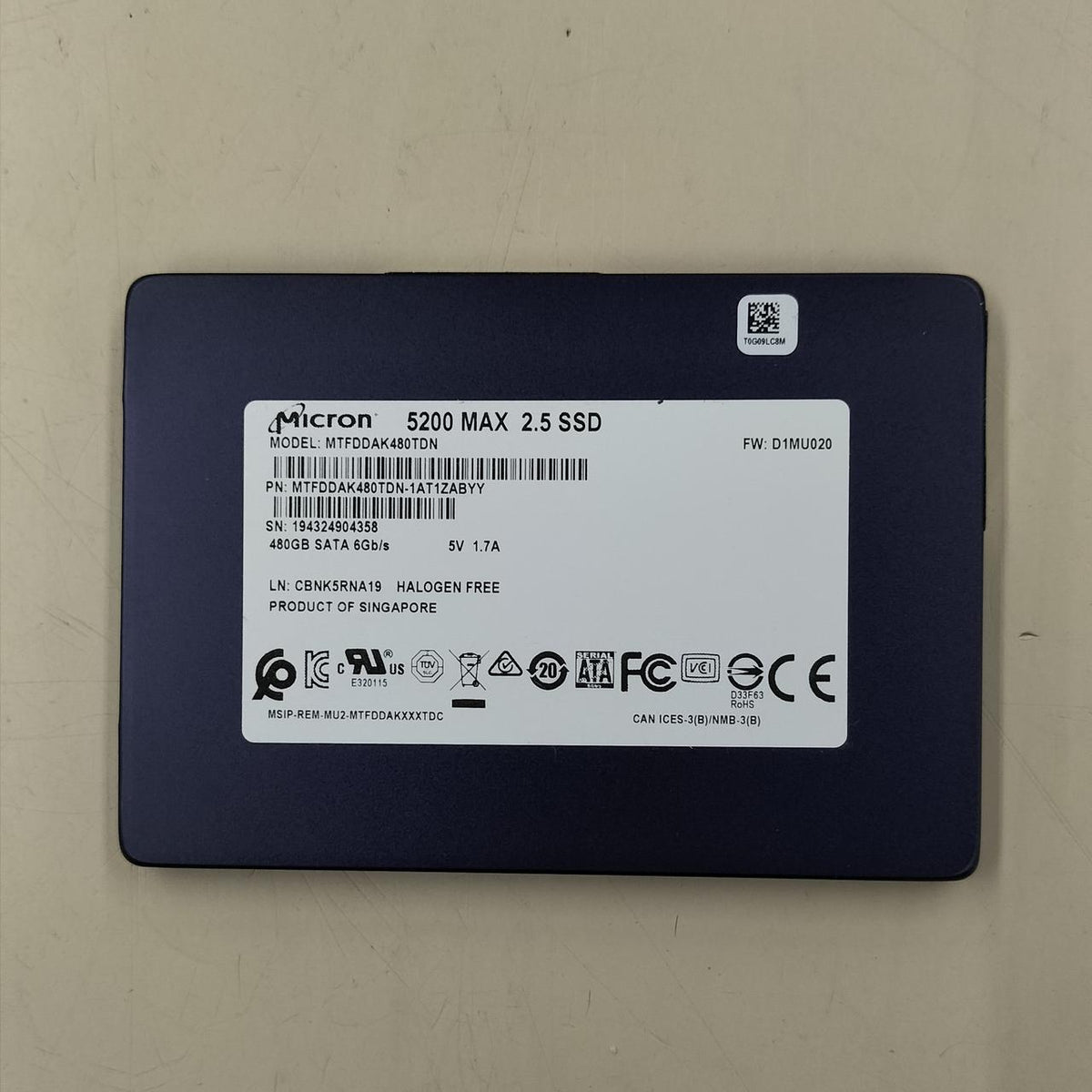 MICRON SSD MTFDDAK480TDN