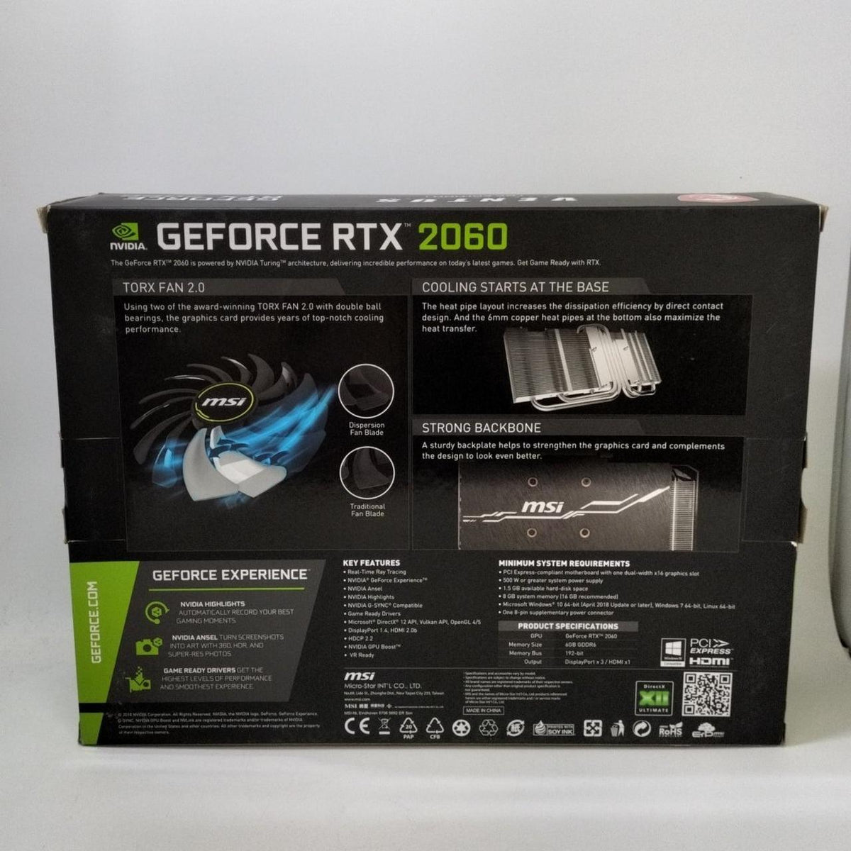 MSI Graphics Card: RTX 2060 VENTUS GP OC