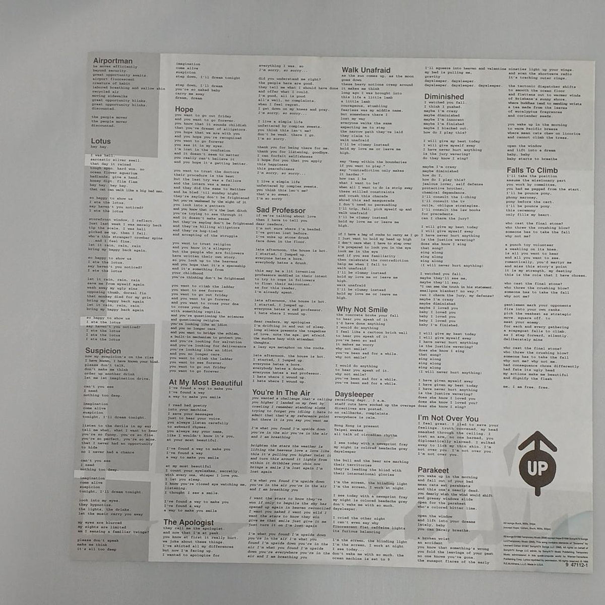 WARNER BROS. RECORDS LP Record R.E.M. / UP