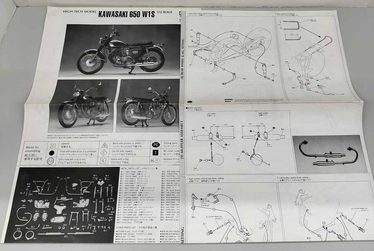 Gunze Sangyo 1/12 HIGH-TECH MODEL KAWASAKL 650 W1S