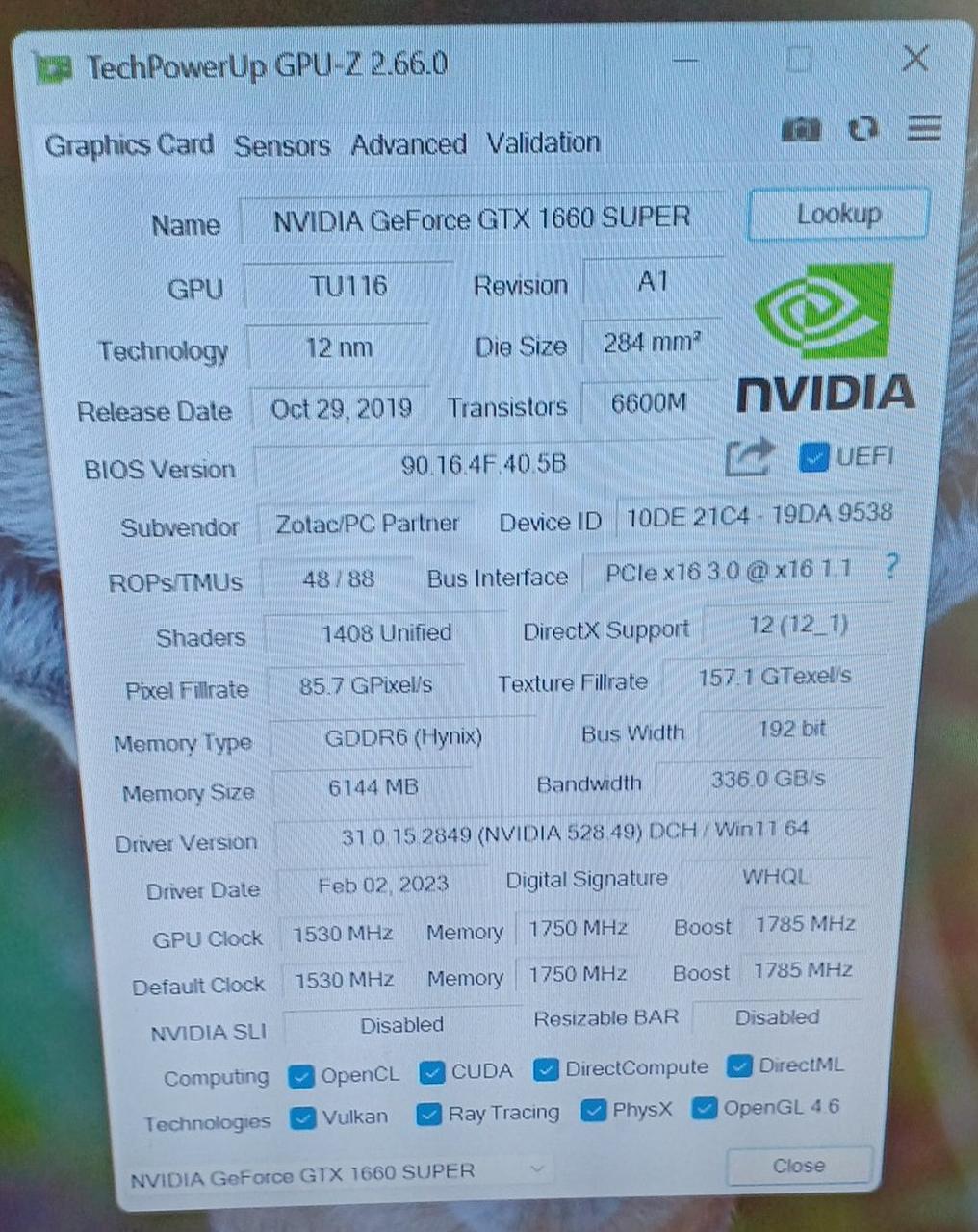 ZOTAC Graphics Board: ZT-T16620G-10B