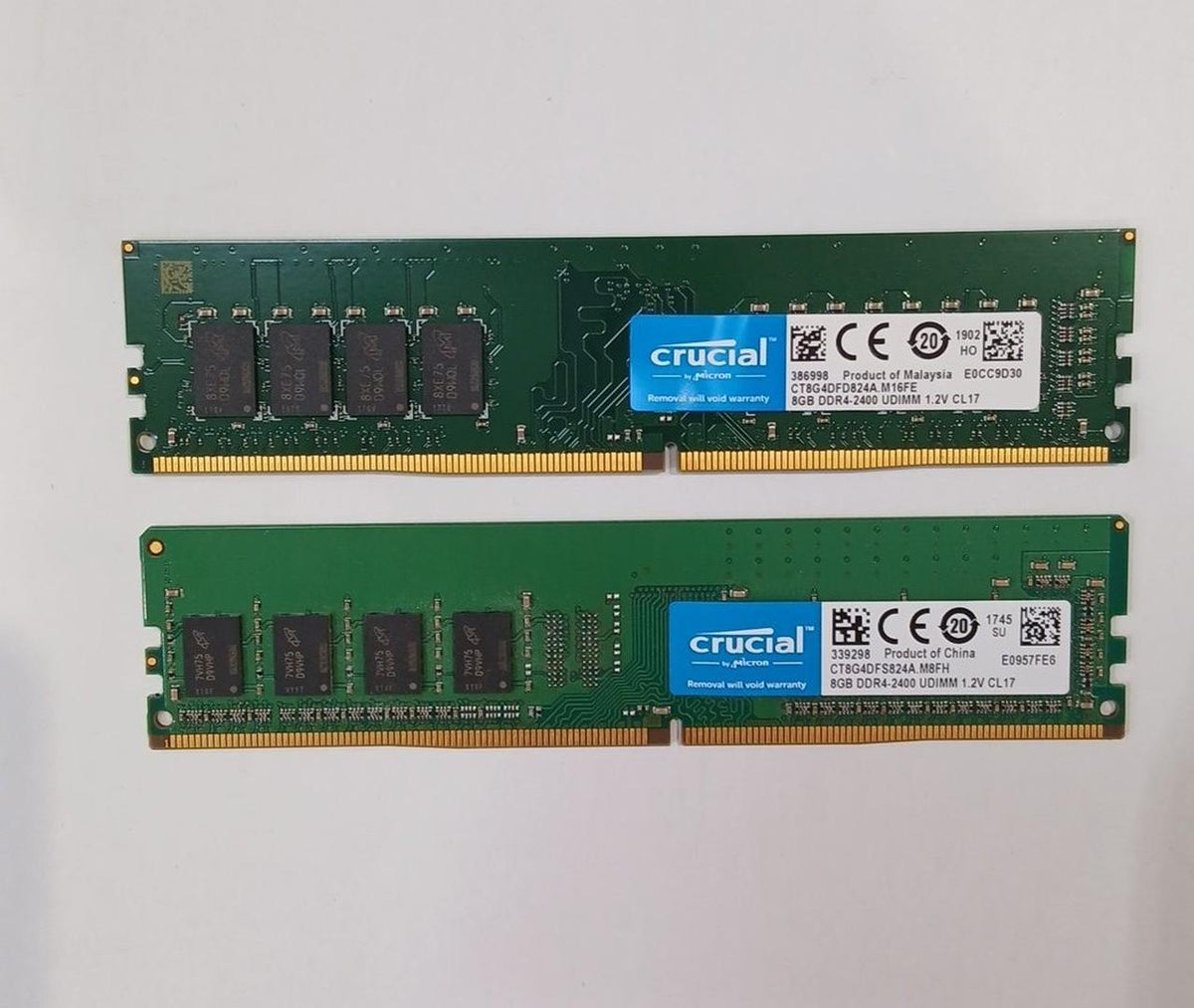 [JUNK] CRUCIAL DDR4-2400MHZ 8GB × 2 Chips CT8G4DFD824A M16FE