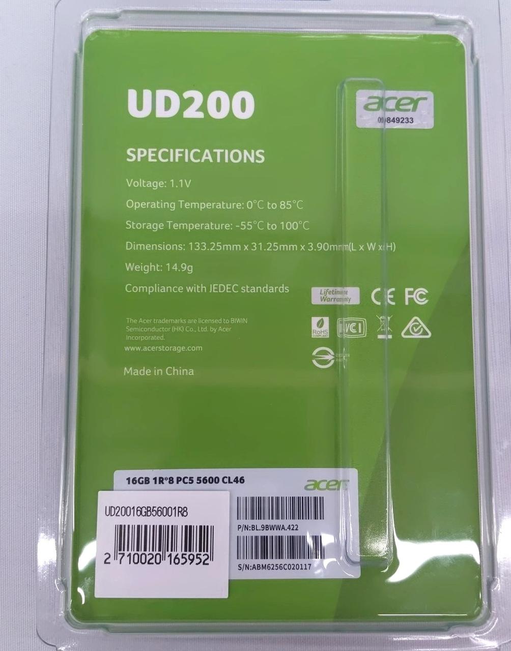 ACER PC Memory DDR5 U-DIMM
