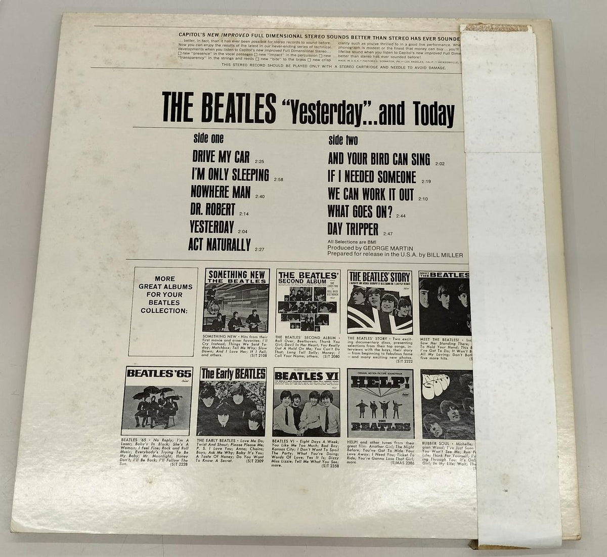 EMI Corporation Record LP AP-80061 The Beatles Yesterday and Today