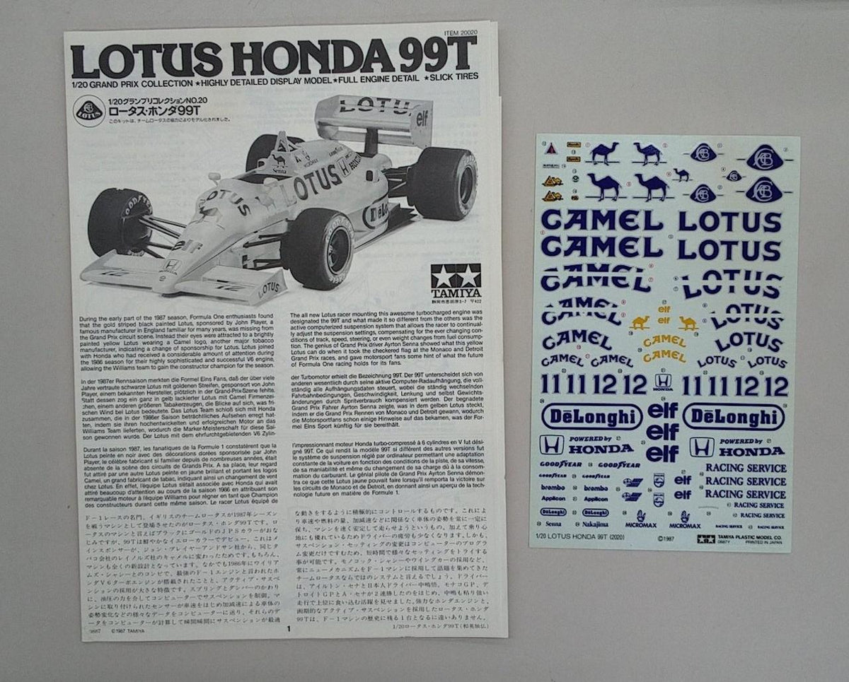 Tamiya Lotus Honda 99T 1/20 Grand Prix Collection NO.20