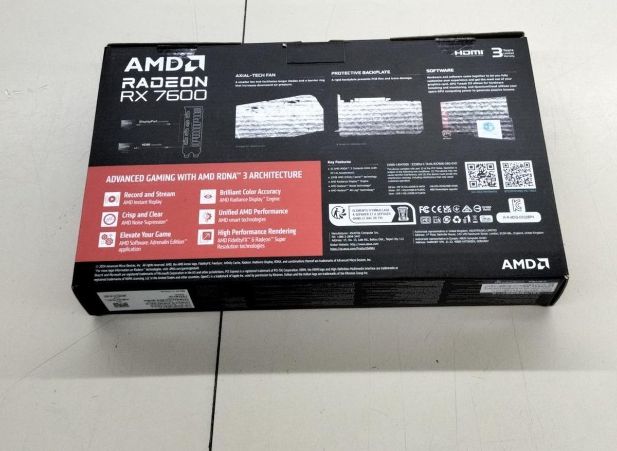 ASUS Graphics Card: DUAL-RX7600-O8G-V2