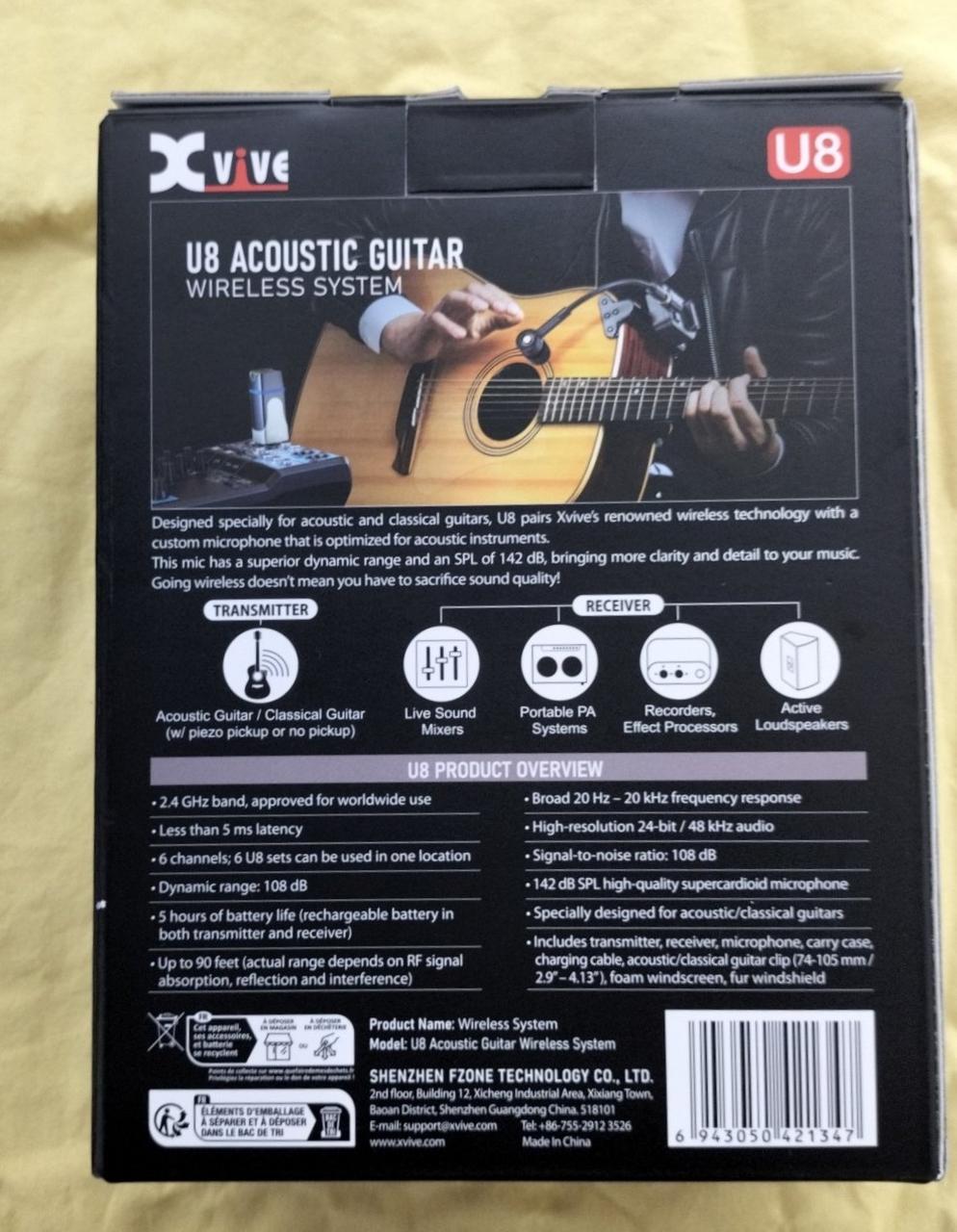 XVIVE Wireless Microphone for Acoustic Guitar U8