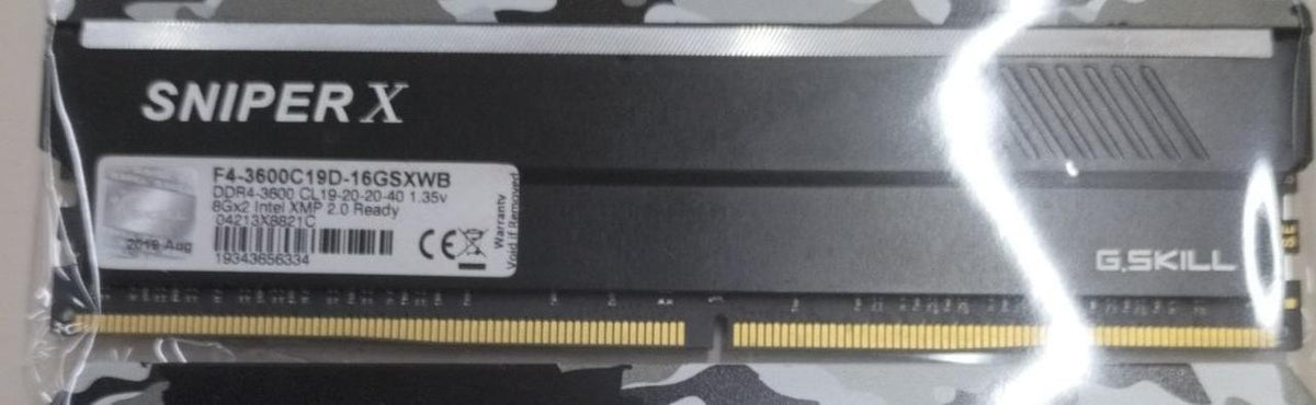 G.SKILL DDR4 8GB memory x2 F4-3200C16D-16GSXWB