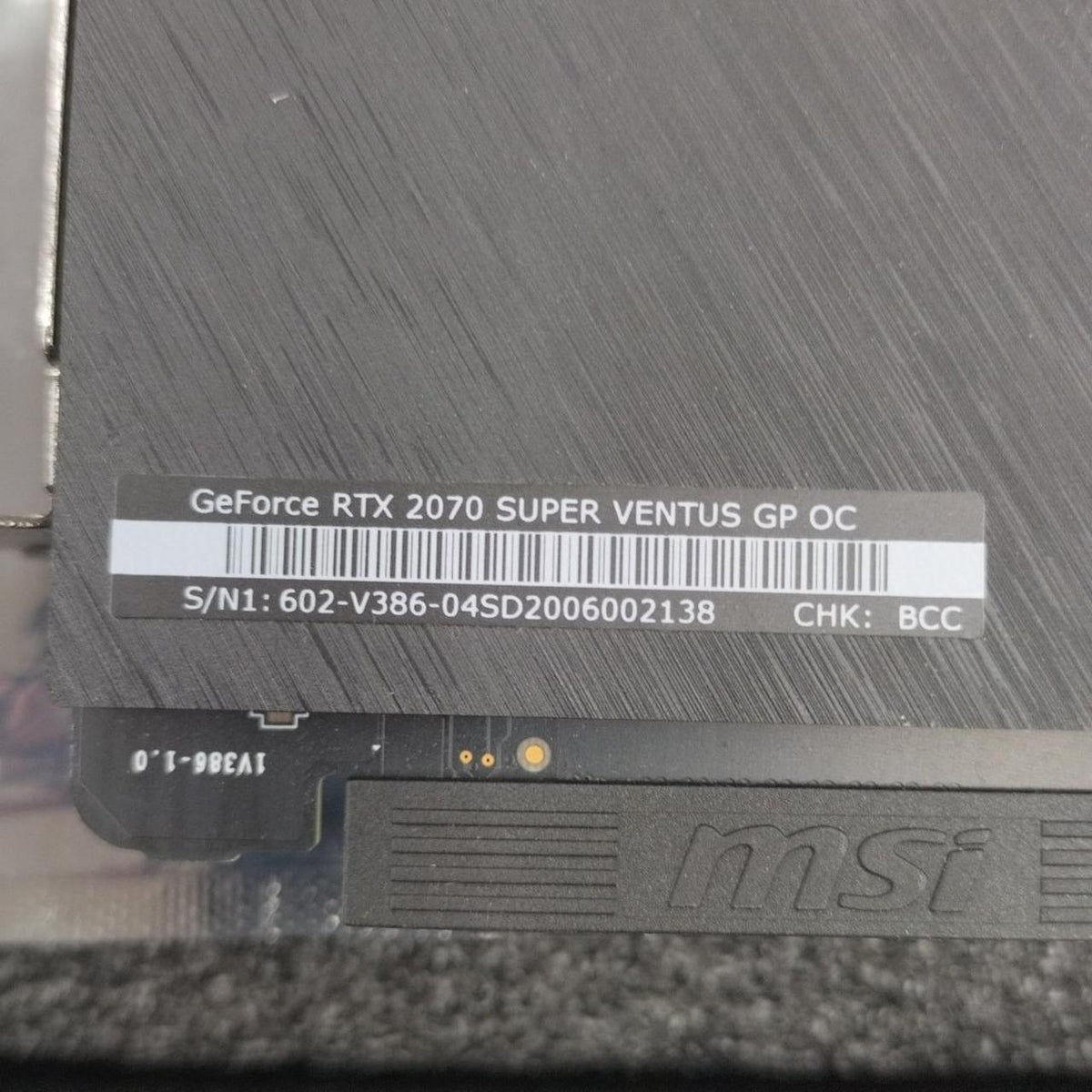 MSI Graphics Board RTX2070 SUPER VENTUS OC