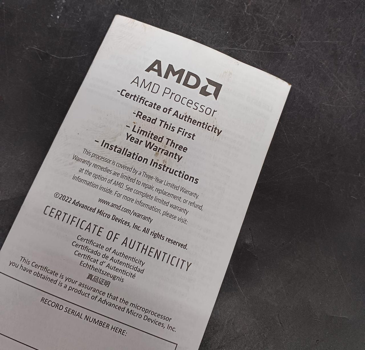AMD CPU RYZEN5 9600X