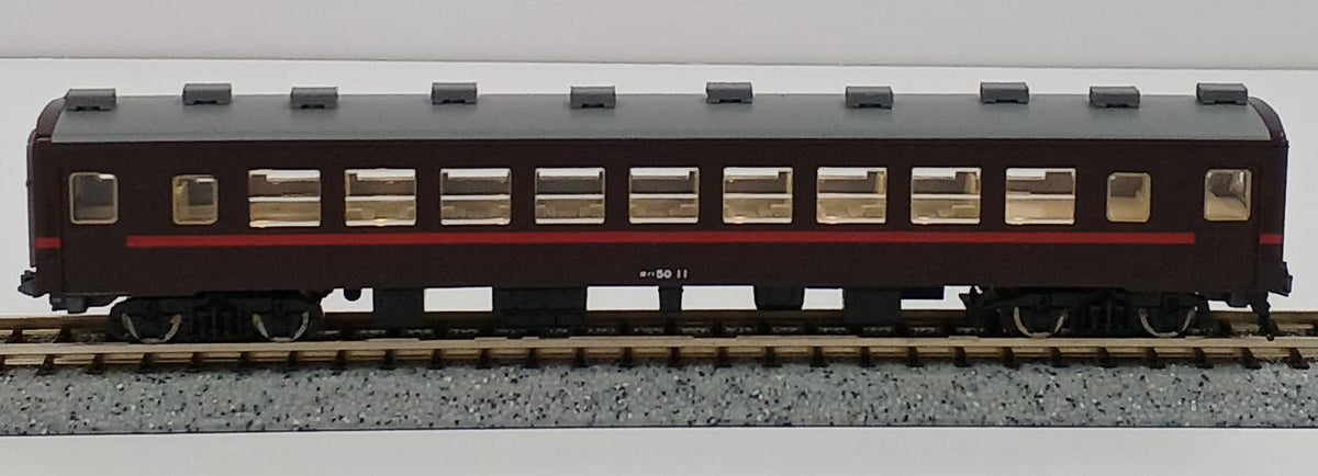 TOMIX Moka Railway 50 Series Passenger Car (Red Ribbon) Set with C11 Steam Locomotive (No. 325) - Banzai Thrifting | BanzaiHobby