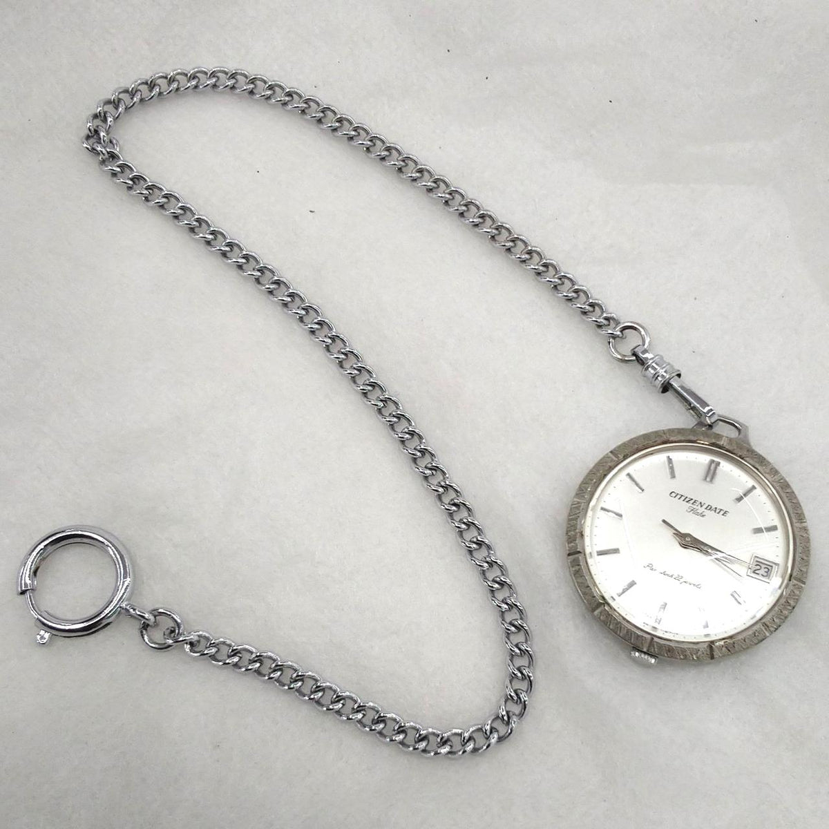 CITIZEN Manual Winding Pocket Watch DATE FLAKE - Banzai Thrifting | BanzaiHobby