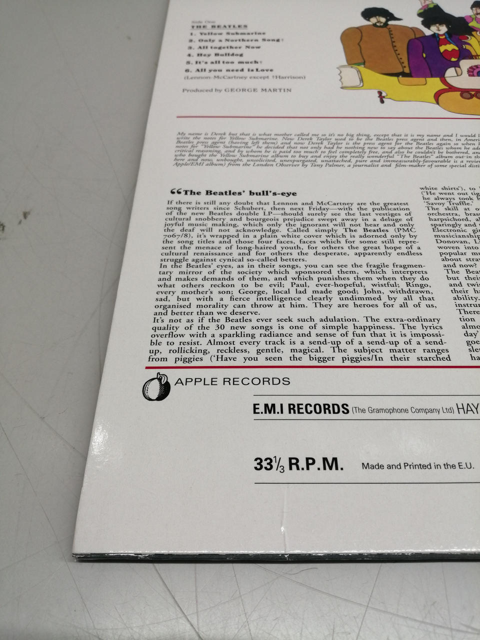 THE BEATLES Record: YELLOW SUBMARINE