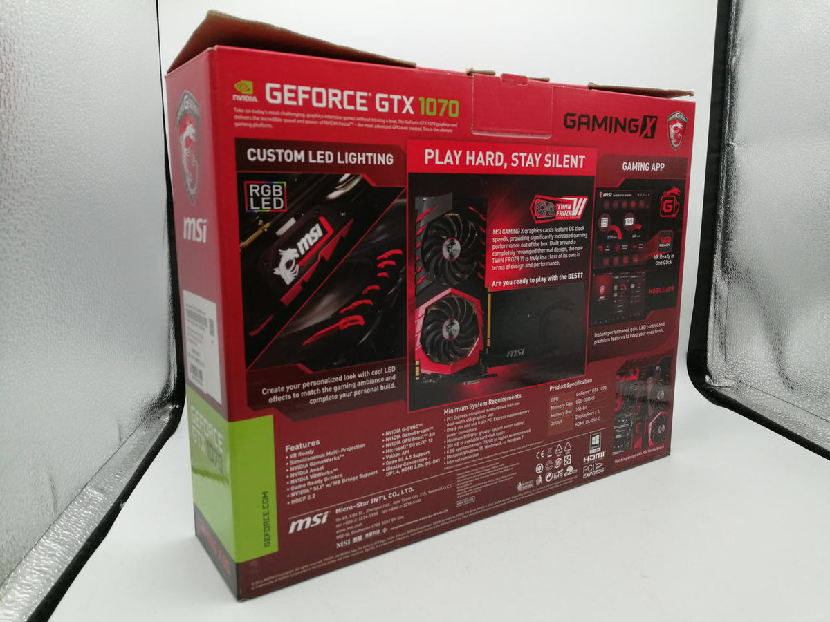 MSI Graphics Board: GTX 1070 GAMINGX8G