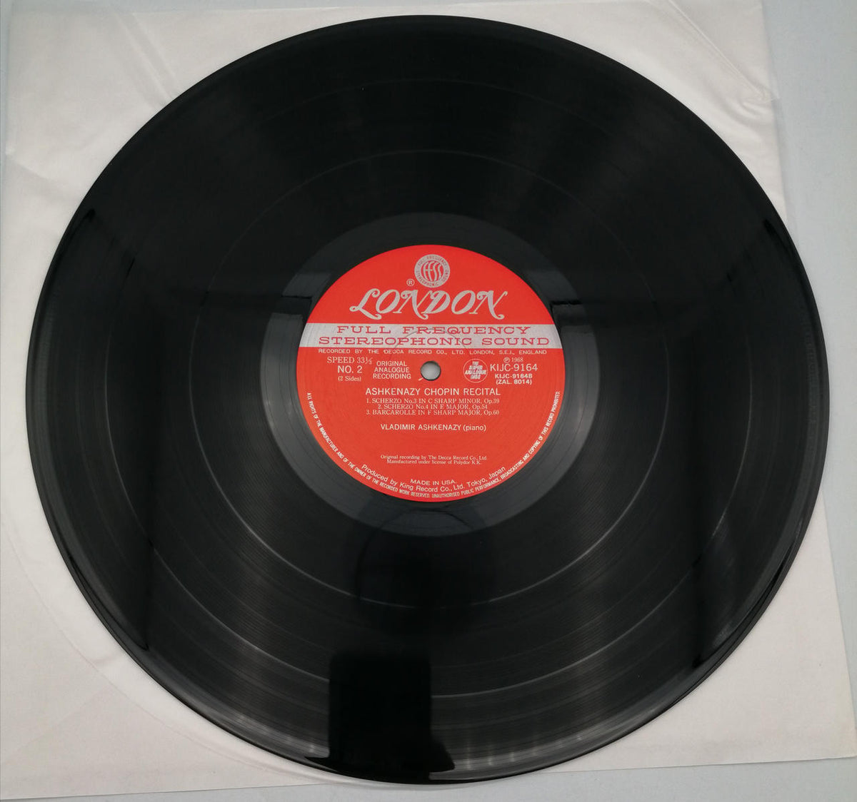 King Records LP Ashkenazi Chopin Recital KIJC-9164-STEREO