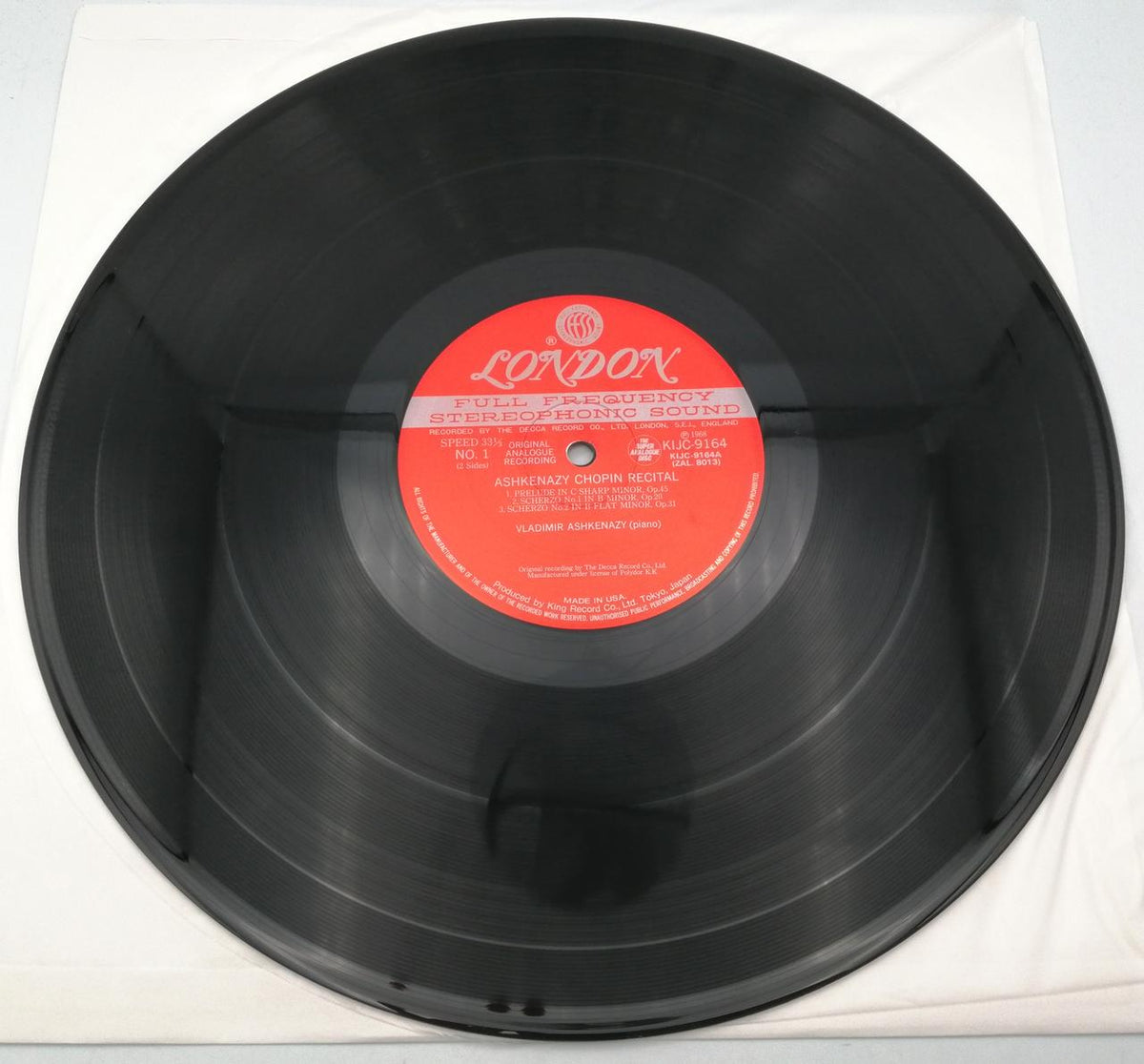 King Records LP Ashkenazi Chopin Recital KIJC-9164-STEREO
