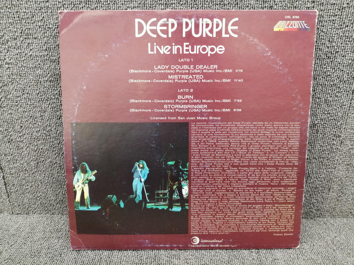 ORIZZONTE Analog Record DEEP PURPLE/LIVE IN EUROPE