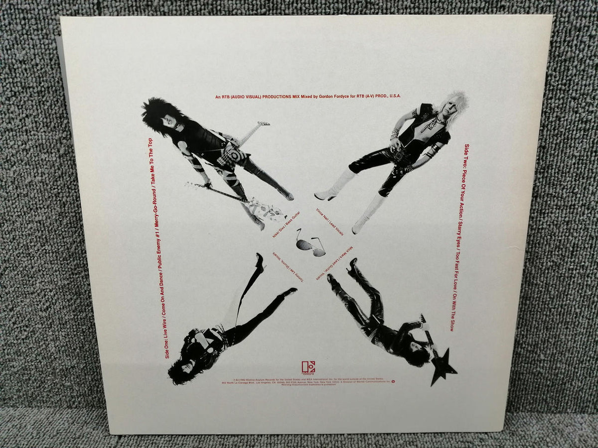 ELEKTRA Analog record MOTLEY CRUE/TOO FAST FOR LOV