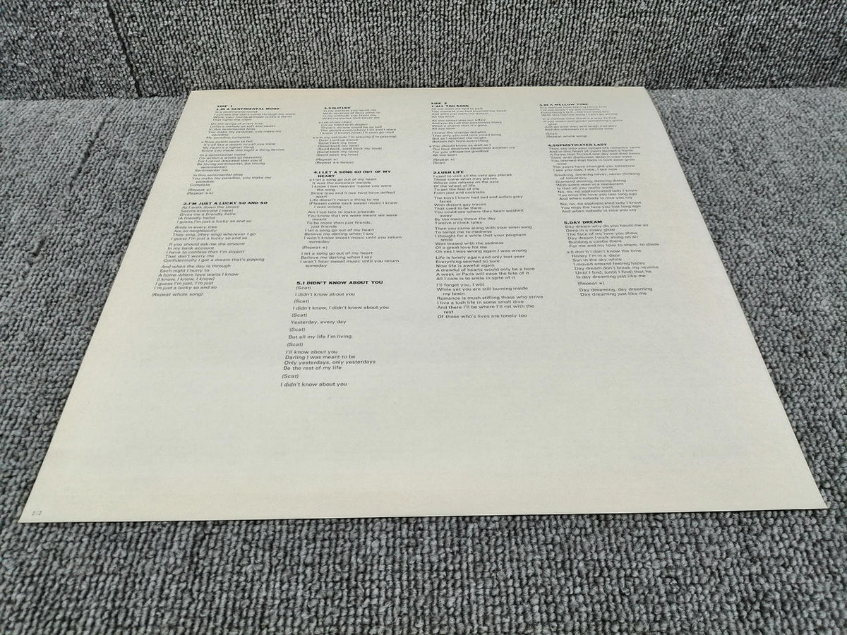PABLO Analog Record SARAH VAUGHAN/DUKE ELLINGTON