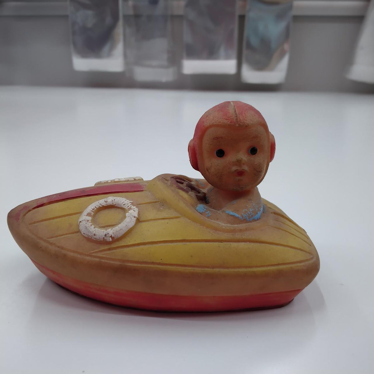 unclear Vintage soft vinyl boat toy
