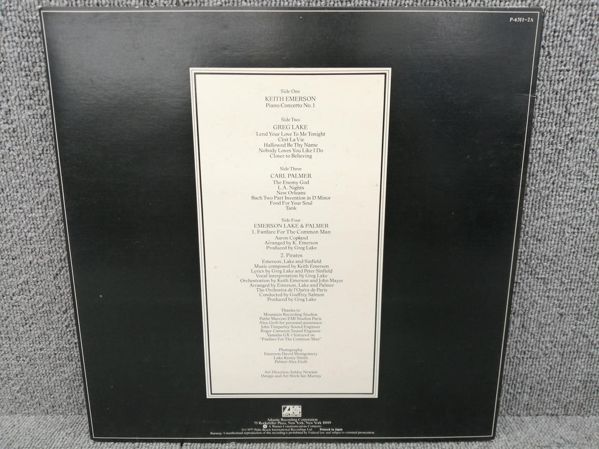 ATLANTIC Analog Record ELP/WORKS VOLUME 1