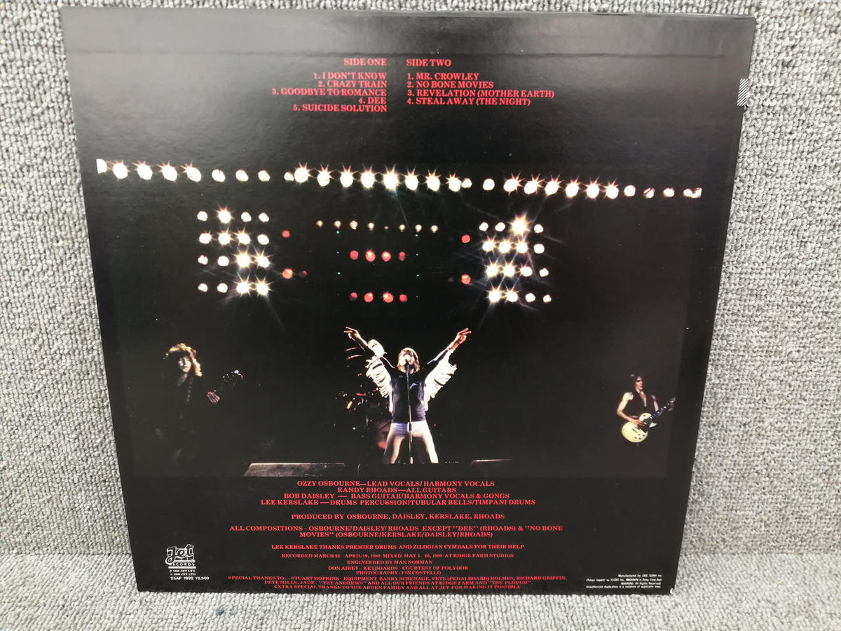 JET RECORDS OZZY OSBOURNE/BLIZZARD OF OZZ 25AP-1992