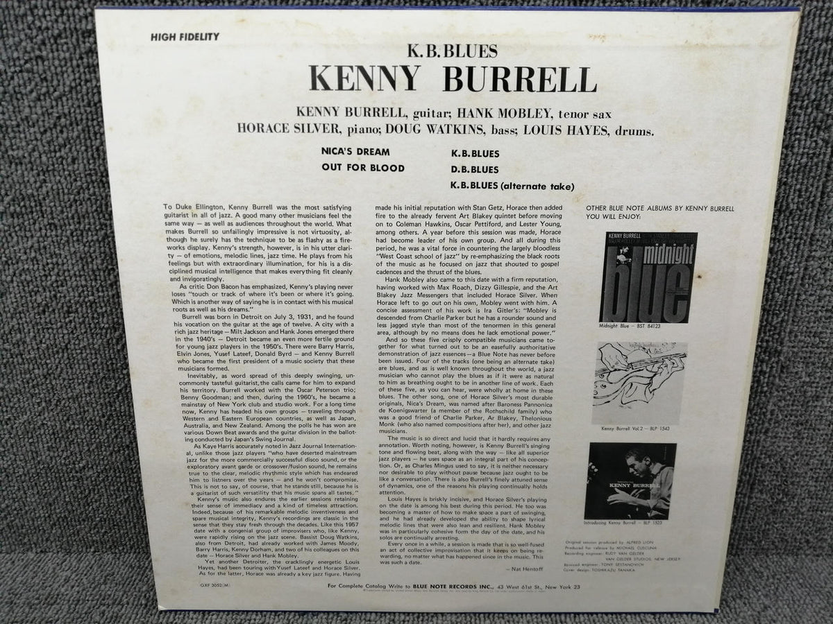 BLUE NOTE Vinyl Record KENNY BURRELL / K.B.BLUES
