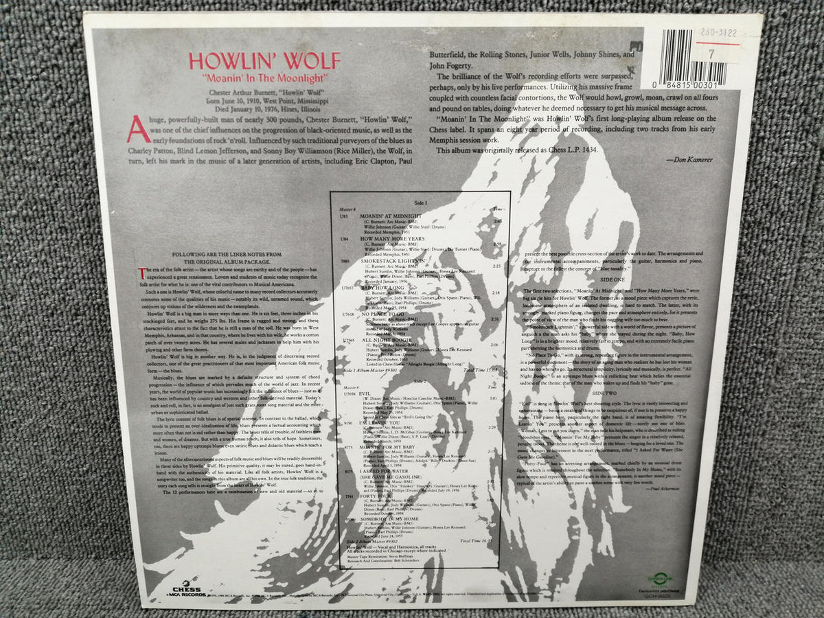 CHESS RECORDS Vinyl Record HOWLIN' WOLF/MOANIN' IN THE MO