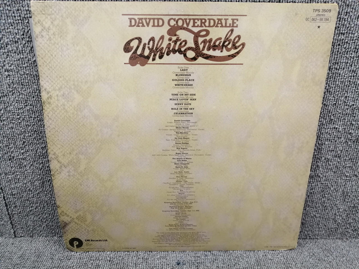 PURPLE RECORDS DAVID COVERDALE/WHITESNAKE TPS 3509