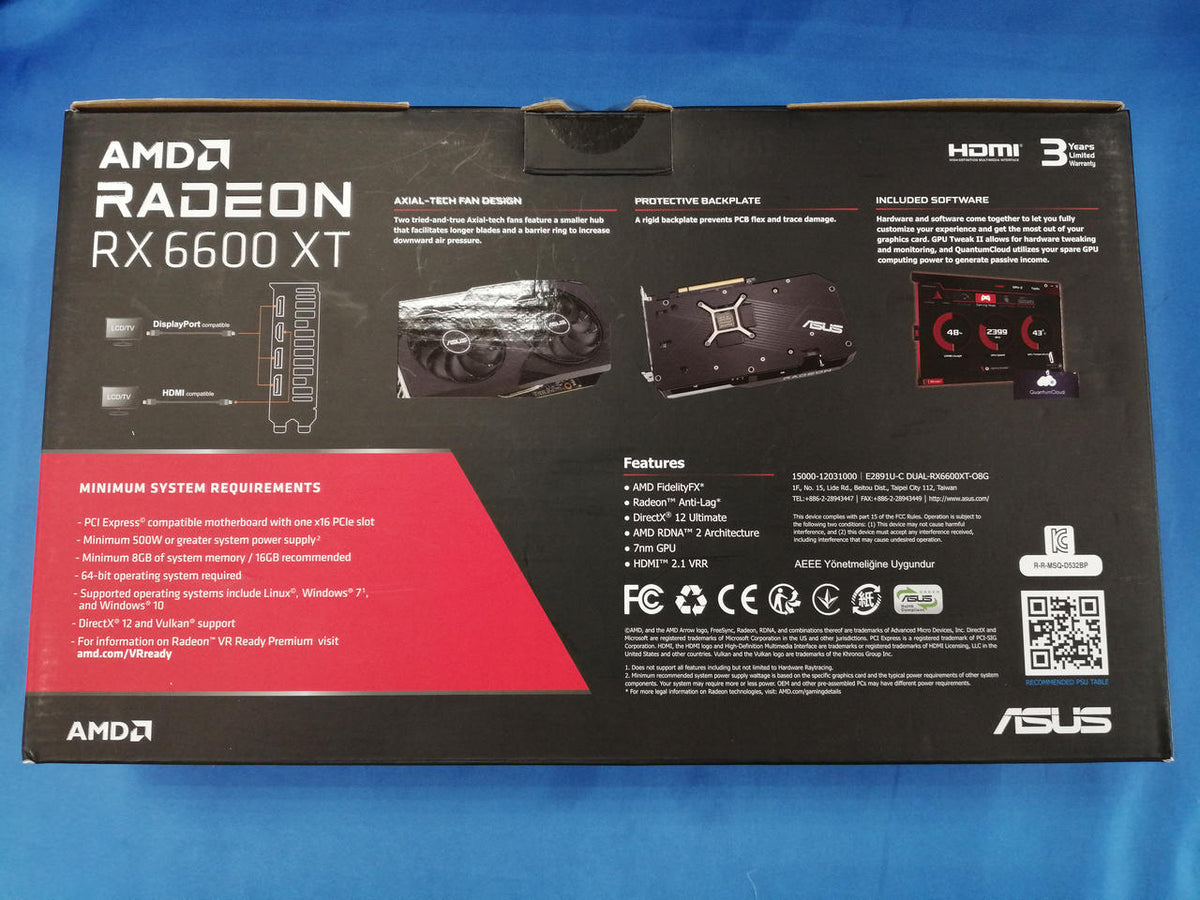 ASUS Graphics Card: DUAL-RX6600XT-O8G