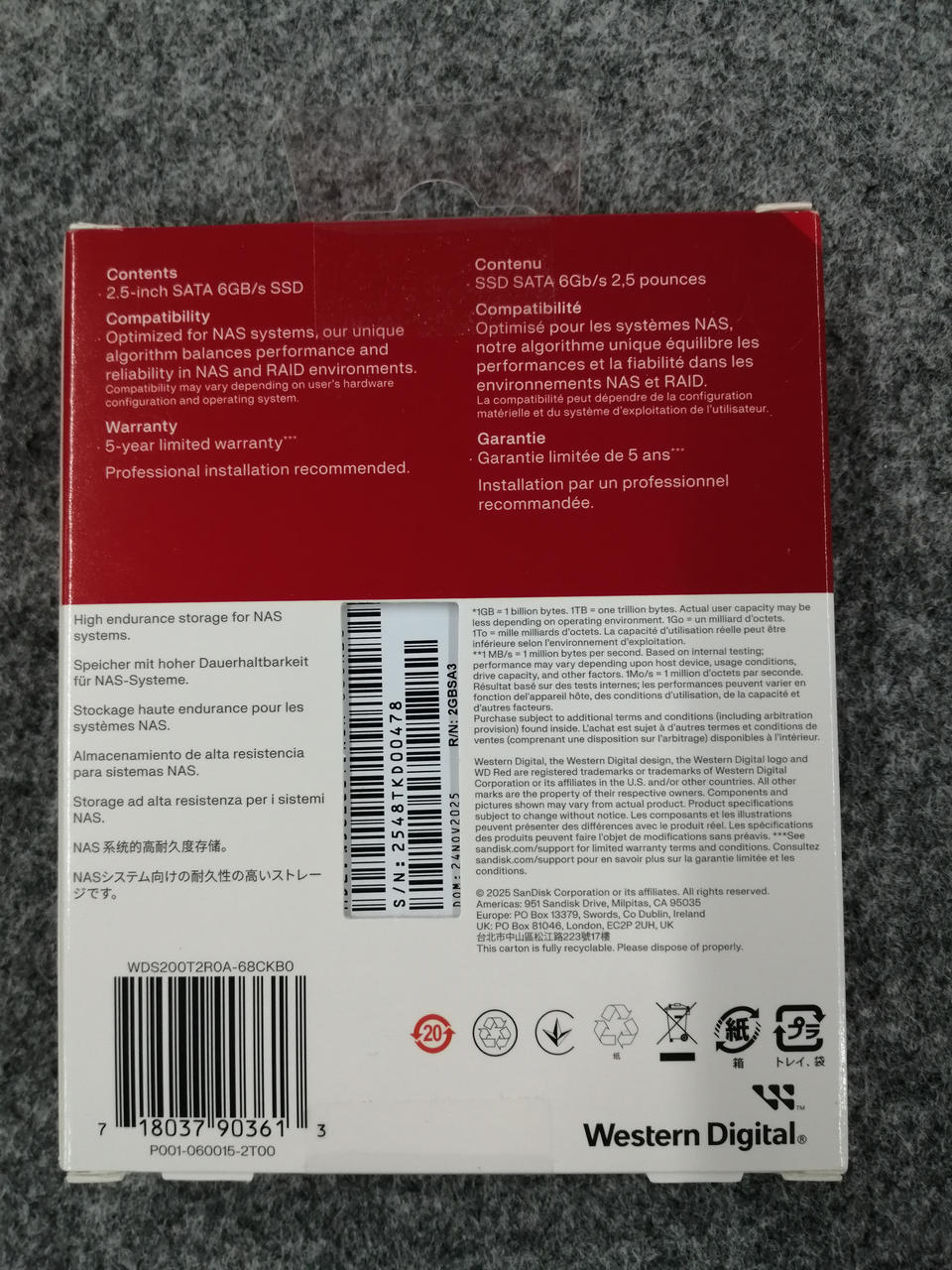 SANDISK Internal SSD 1TB or more WDS200T2R0A-68CKBO