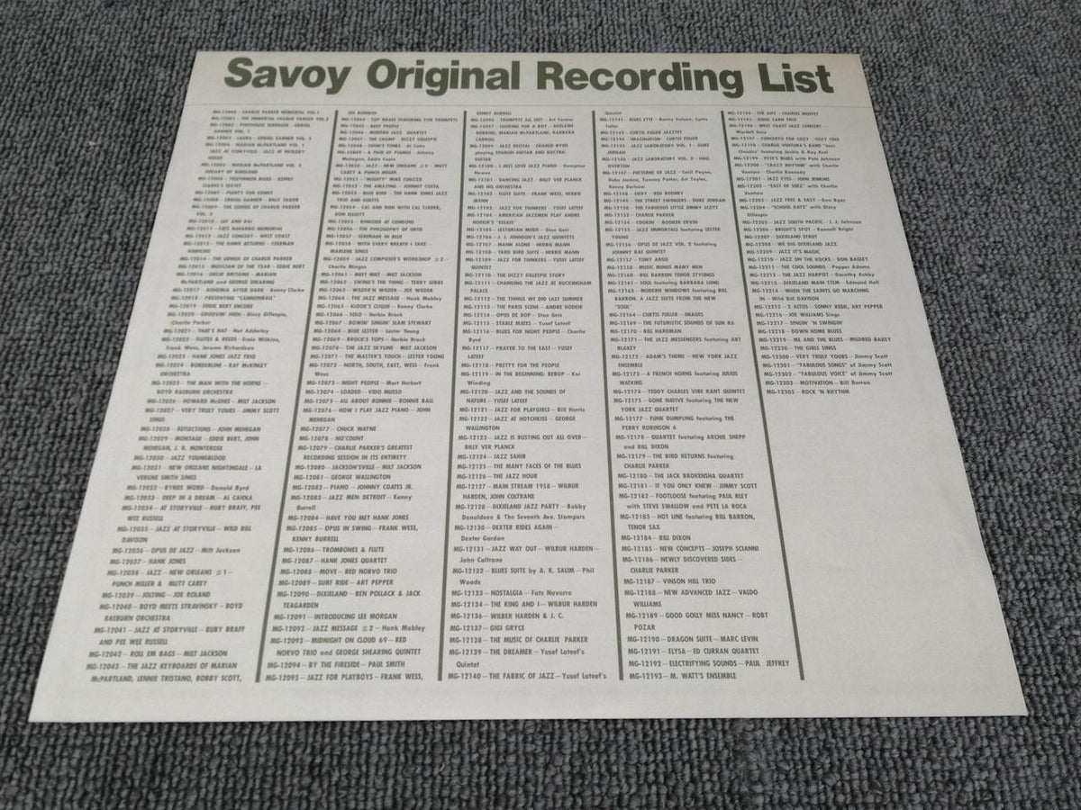 SAVOY RECORD BLUES ETTE/CURTIS FULLER ST-13006