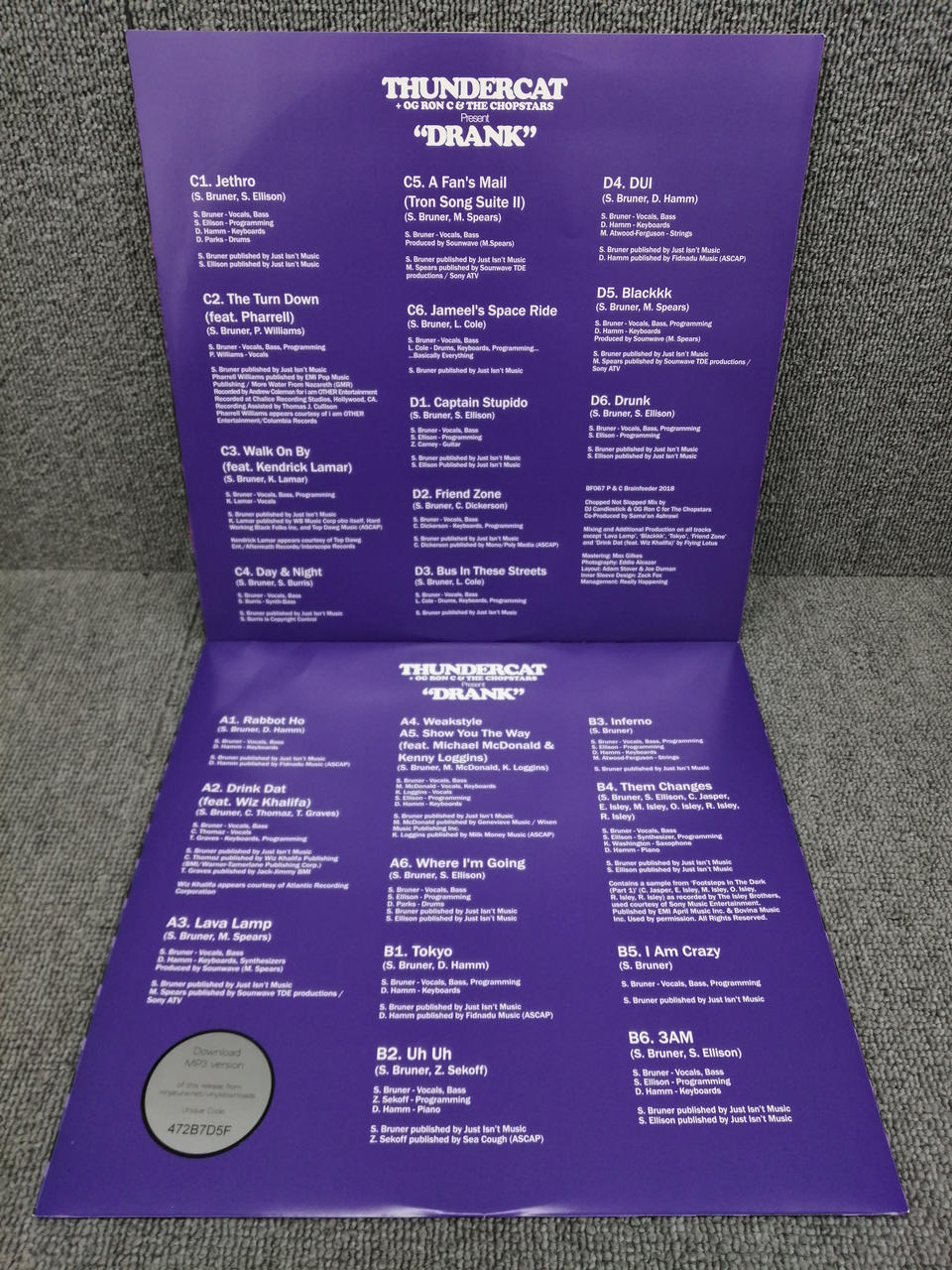 BRAINFEEDER RECORDS THUNDERCATS/DRUNK BF067